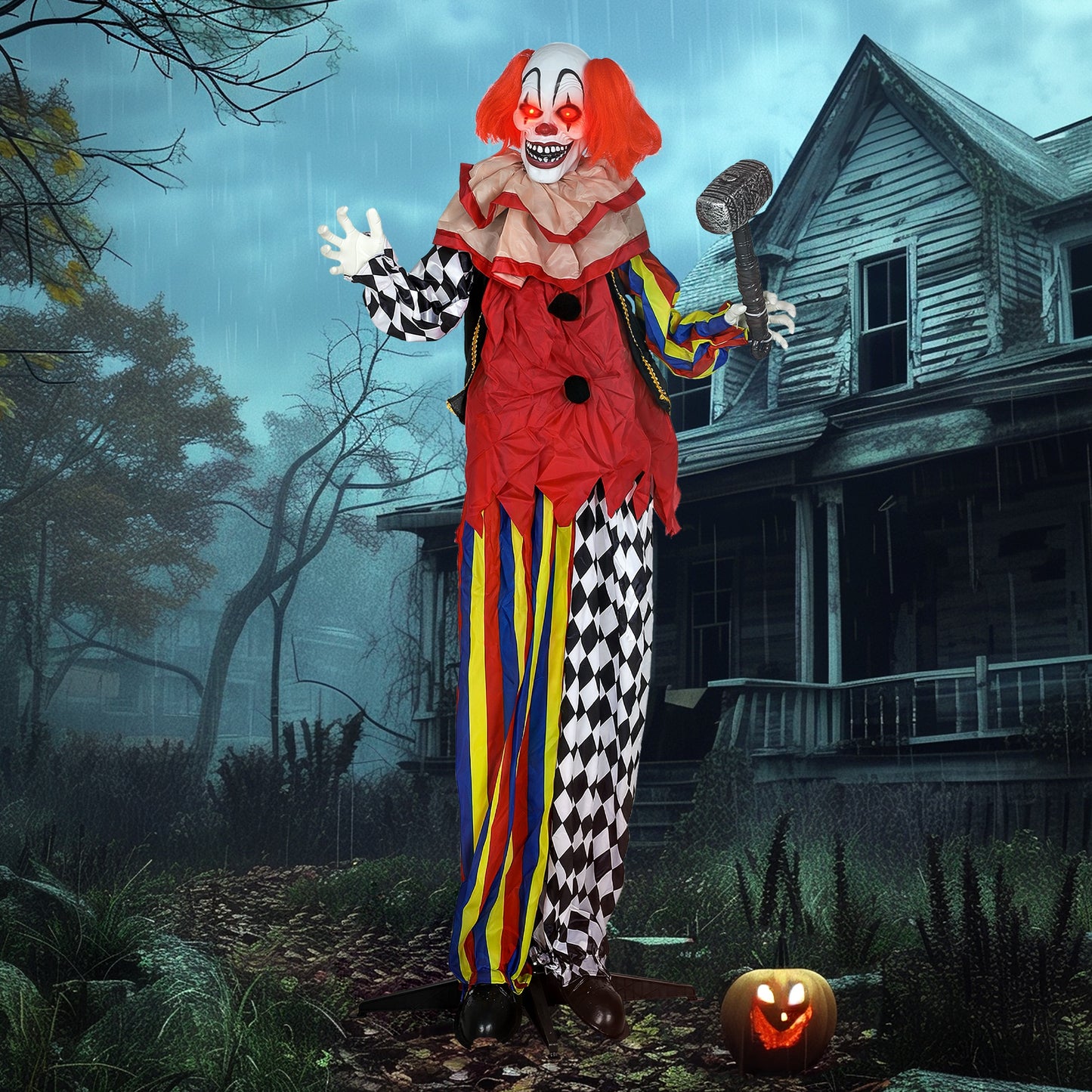 Animated Clown Halloween Decoration - 173cm
