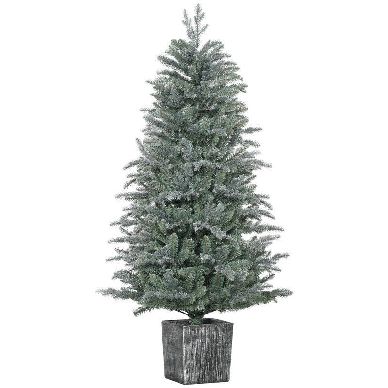 5ft Christmas Tree Artificial - White Frosted Green 1140 Tips