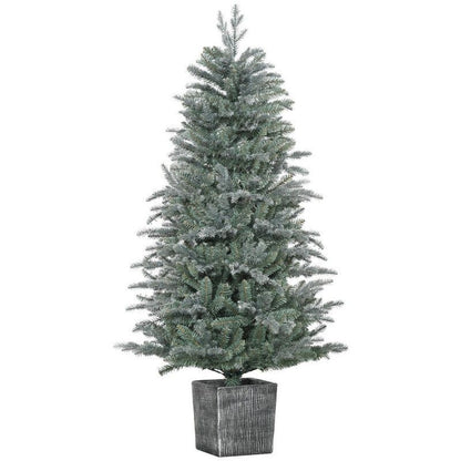5ft Christmas Tree Artificial - White Frosted Green 1140 Tips