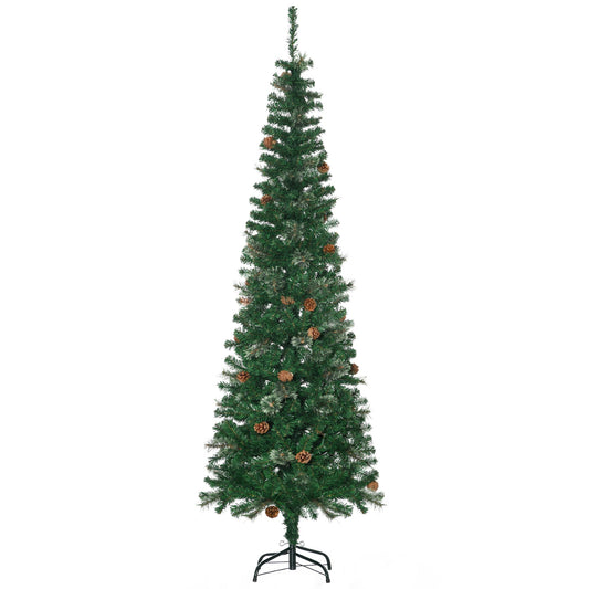 6.5FT Tall Pencil Slim Artificial Christmas Tree with Realistic Branches Primary Image