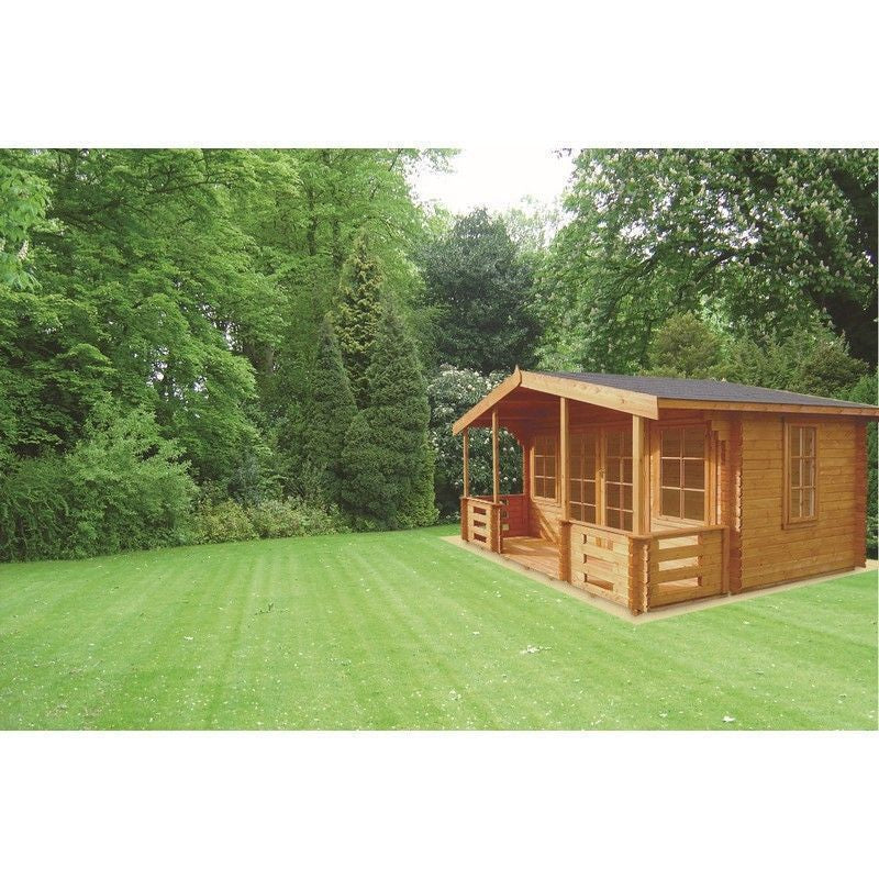 Lydford 11 9" x 13 8" Apex Log Cabin Premium 70mm Cladding Tongue & Groove