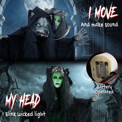Animated Werewolf Halloween Decoration - 170cm