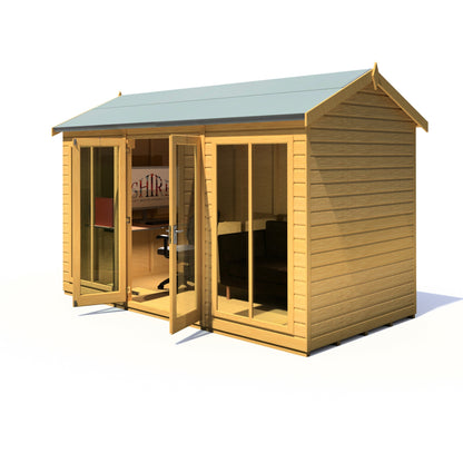 Shire Mayfield 5' 7" x 11' 8" Reverse Apex Summerhouse - Premium Dip Treated Shiplap
