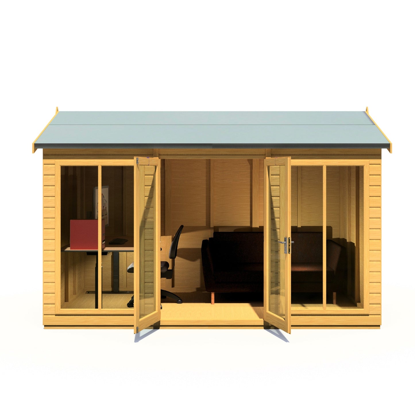 Shire Mayfield 5' 7" x 11' 8" Reverse Apex Summerhouse - Premium Dip Treated Shiplap