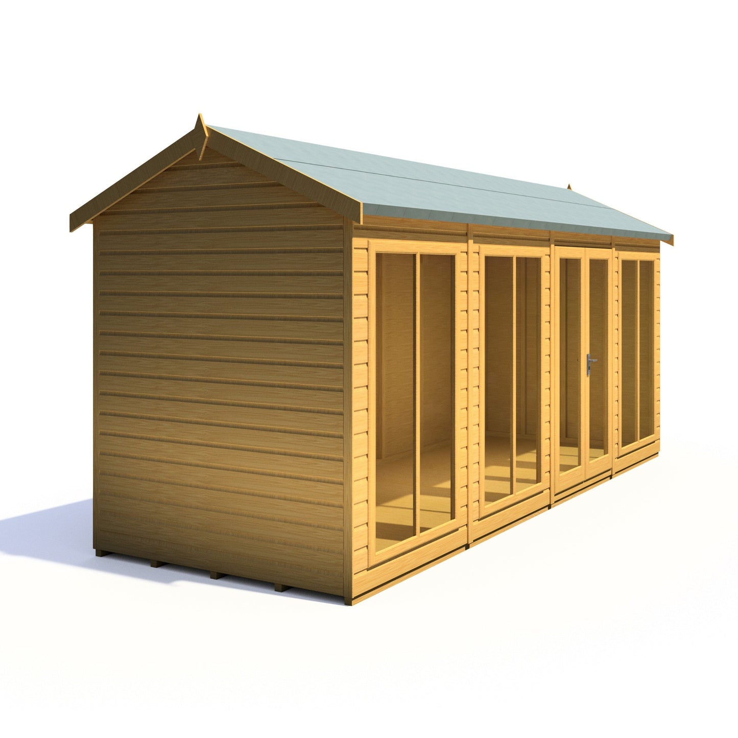 Shire Mayfield 5' 7" x 15' 7" Reverse Apex Summerhouse - Premium Dip Treated Shiplap