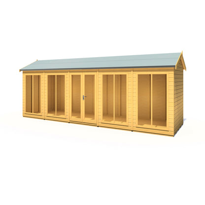 Shire Mayfield 5' 7" x 19' 6" Reverse Apex Summerhouse - Premium Dip Treated Shiplap