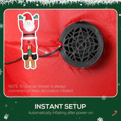 Santa And Dog Inflatable Christmas Decoration - 214cm