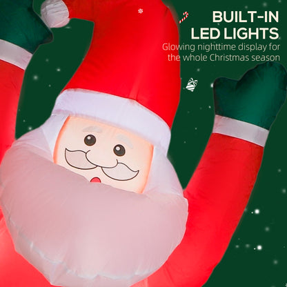 Santa And Dog Inflatable Christmas Decoration - 214cm