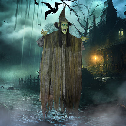 Animated Witch Halloween Decoration - 170cm