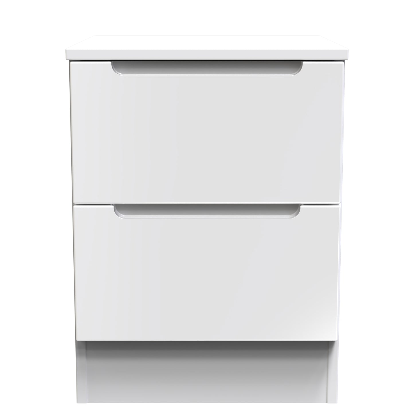 Milan Bedside Table White 2 Drawers 51cm