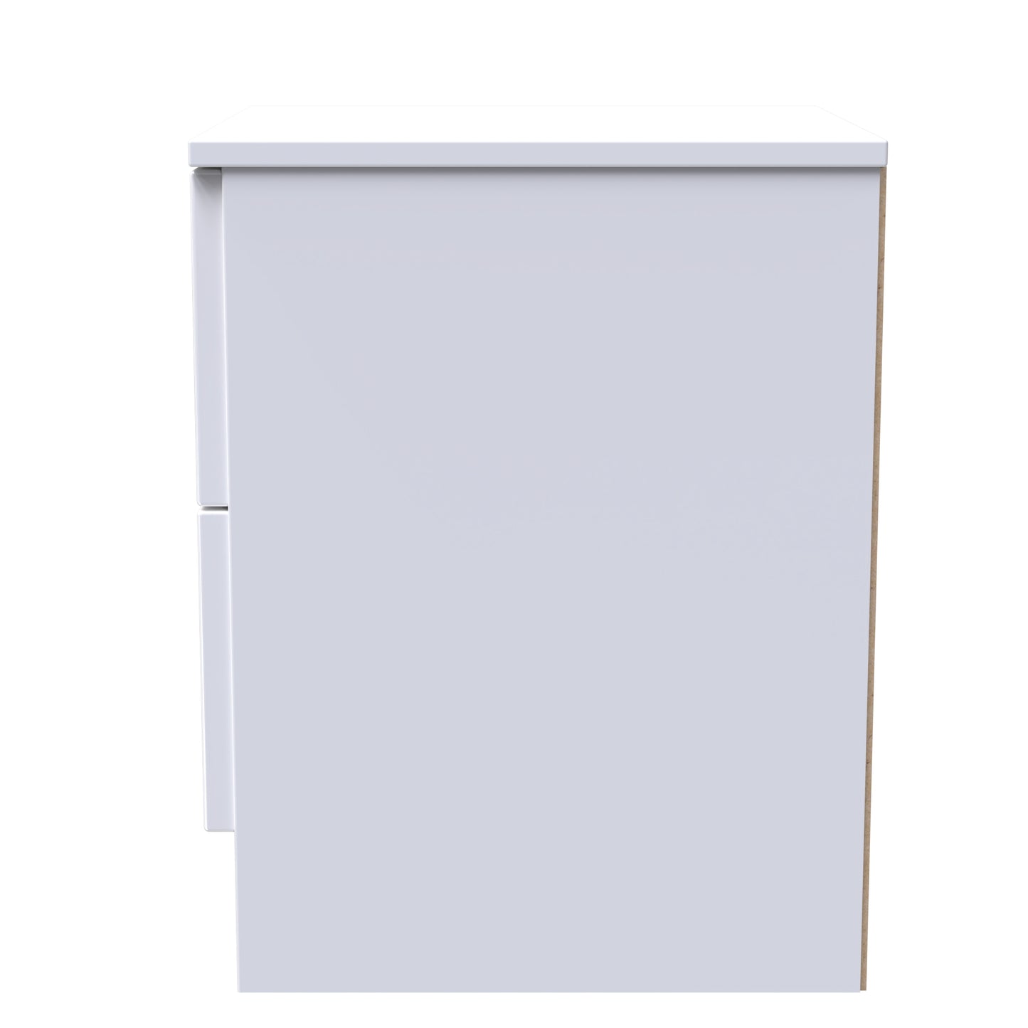 Milan Bedside Table White 2 Drawers 51cm