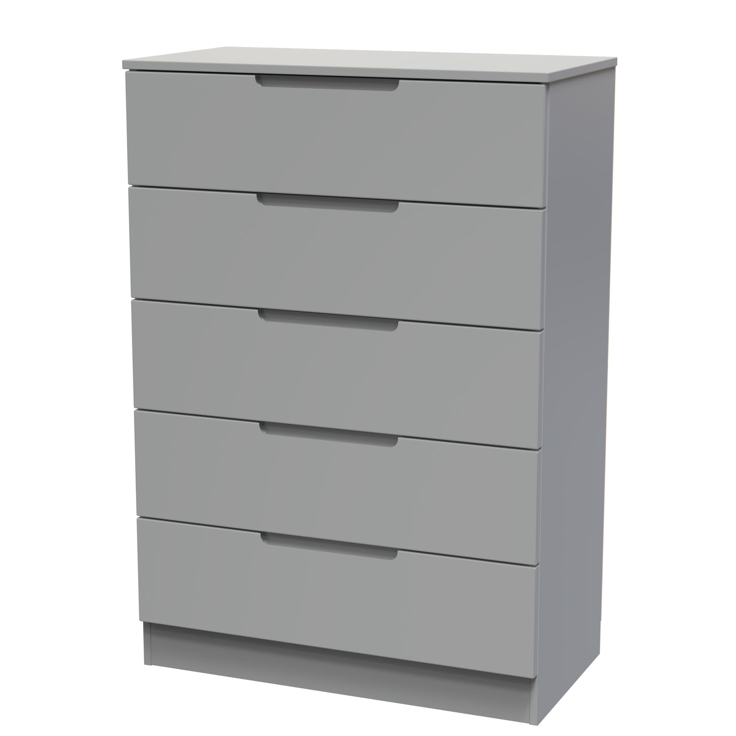 Milan Tall Chest of Drawers Grey 5 Drawers 108cm