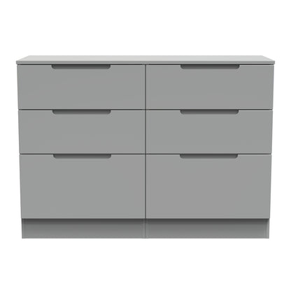 Milan Large Chest of Drawers Grey 6 Drawers 110cm