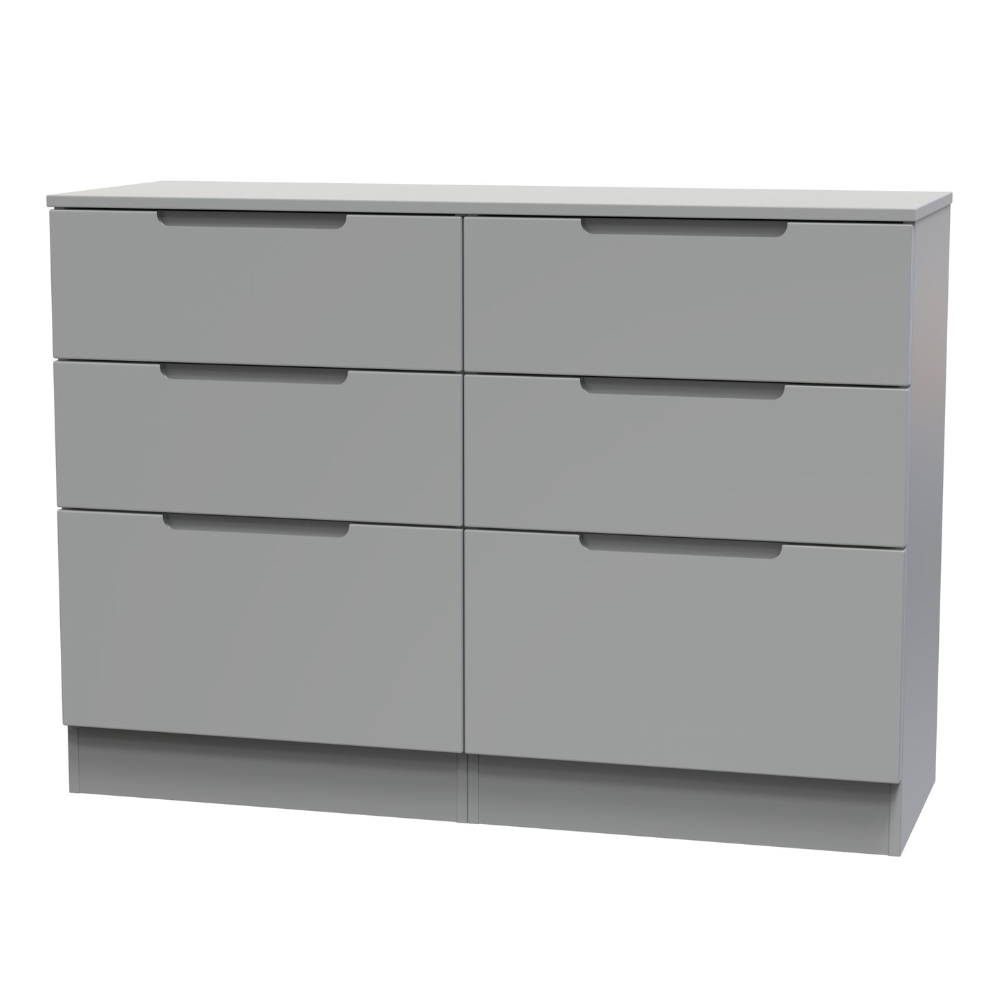 Milan Large Chest of Drawers Grey 6 Drawers 110cm