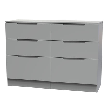 Milan Large Chest of Drawers Grey 6 Drawers 110cm