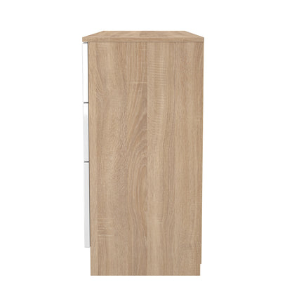 Milan Desk White & Oak 6 Drawers 125cm