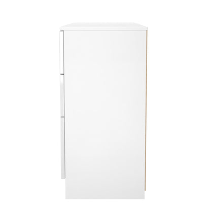 Milan Desk White 6 Drawers 125cm