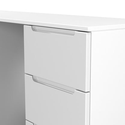 Milan Desk White 6 Drawers 125cm