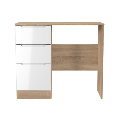 Milan Desk White & Oak 3 Drawers 90cm