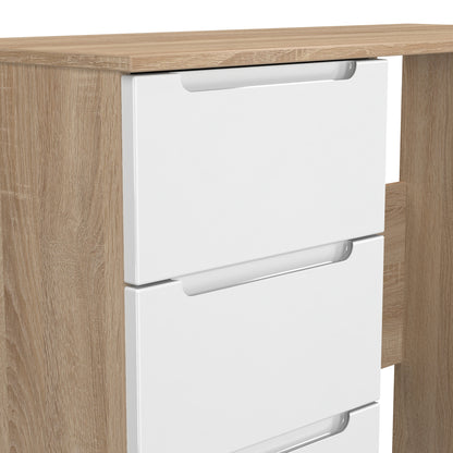 Milan Desk White & Oak 3 Drawers 90cm