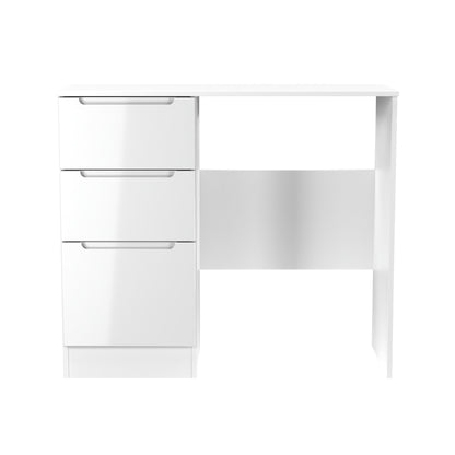 Milan Desk White 3 Drawers 90cm