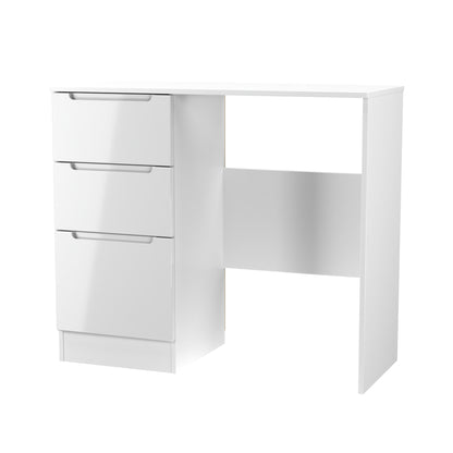 Milan Desk White 3 Drawers 90cm