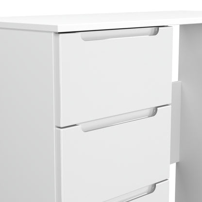Milan Desk White 3 Drawers 90cm