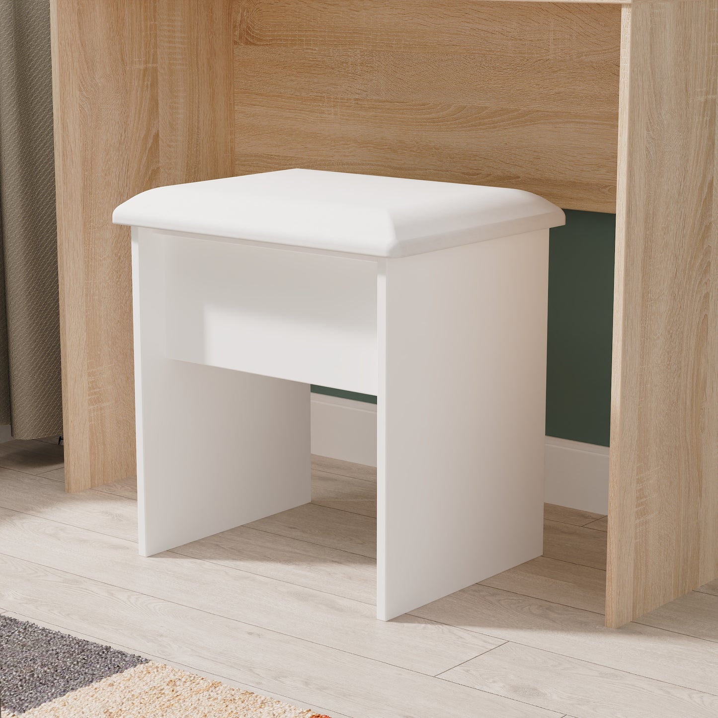 Milan Dressing Stool White 50cm