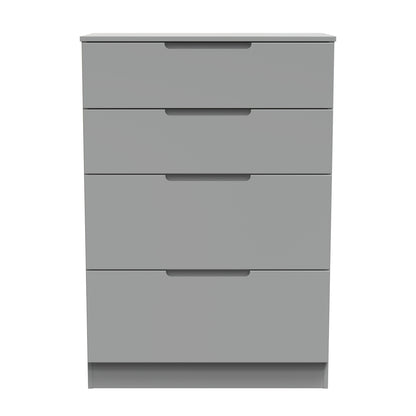 Milan Tall Chest of Drawers Grey 4 Drawers 108cm