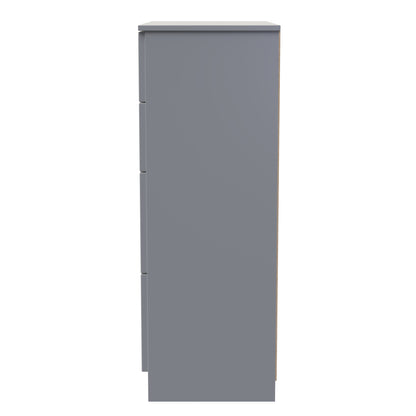 Milan Tall Chest of Drawers Grey 4 Drawers 108cm