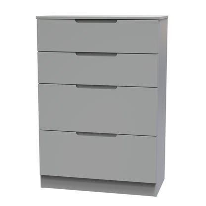 Milan Tall Chest of Drawers Grey 4 Drawers 108cm