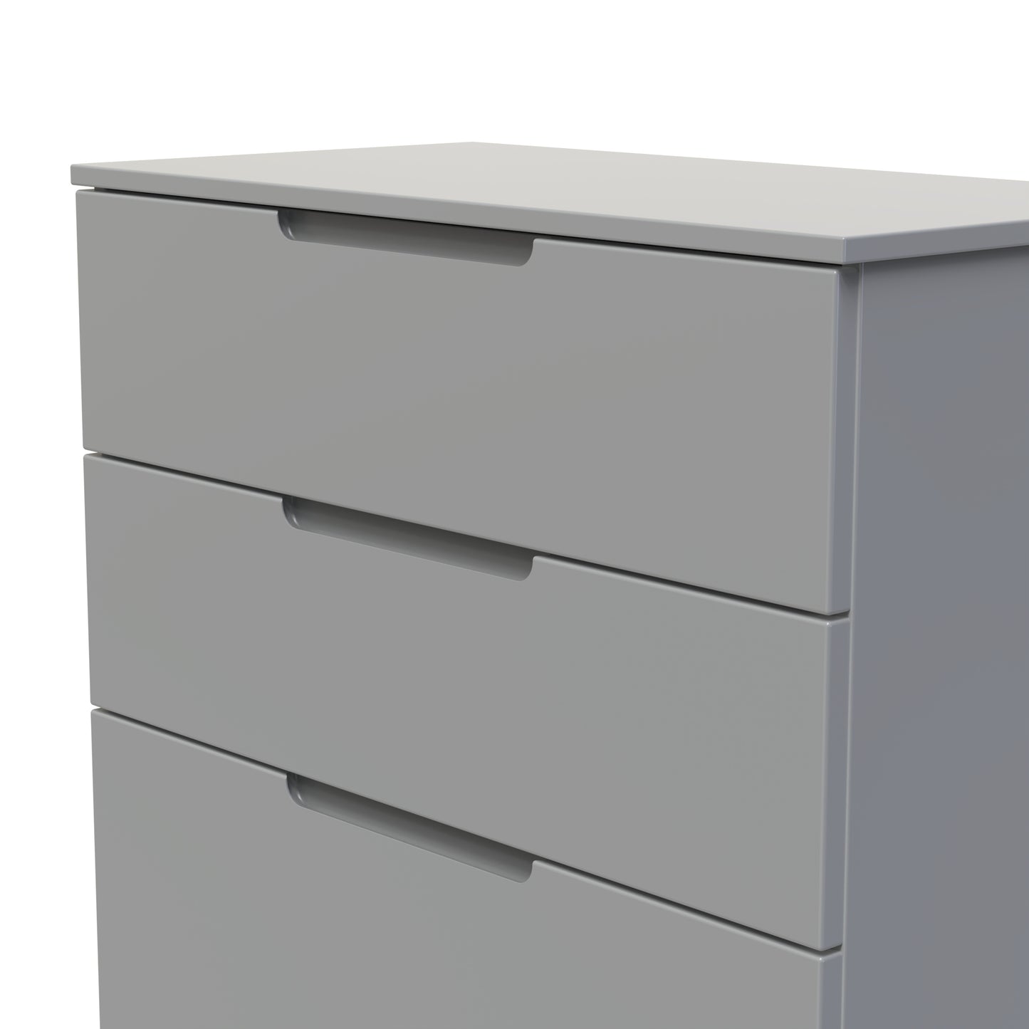 Milan Tall Chest of Drawers Grey 4 Drawers 108cm