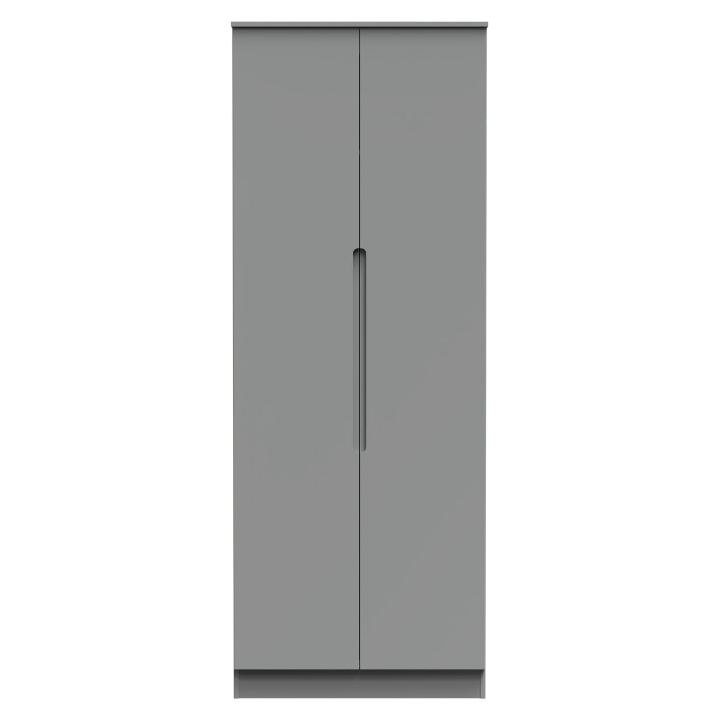 Milan Tall Wardrobe Grey 1 Shelf 196cm