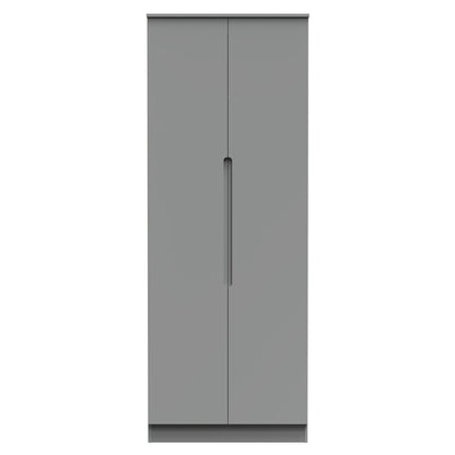 Milan Tall Wardrobe Grey 1 Shelf 196cm