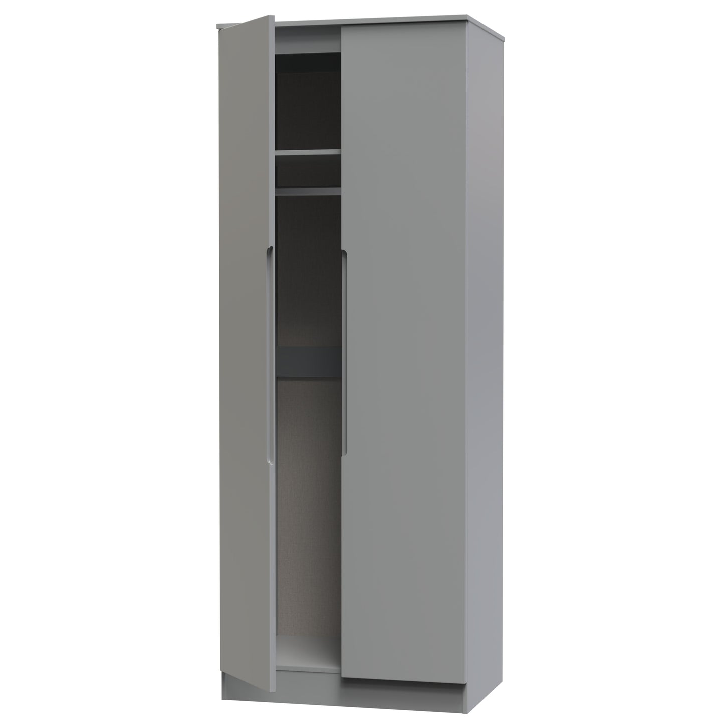 Milan Tall Wardrobe Grey 1 Shelf 196cm