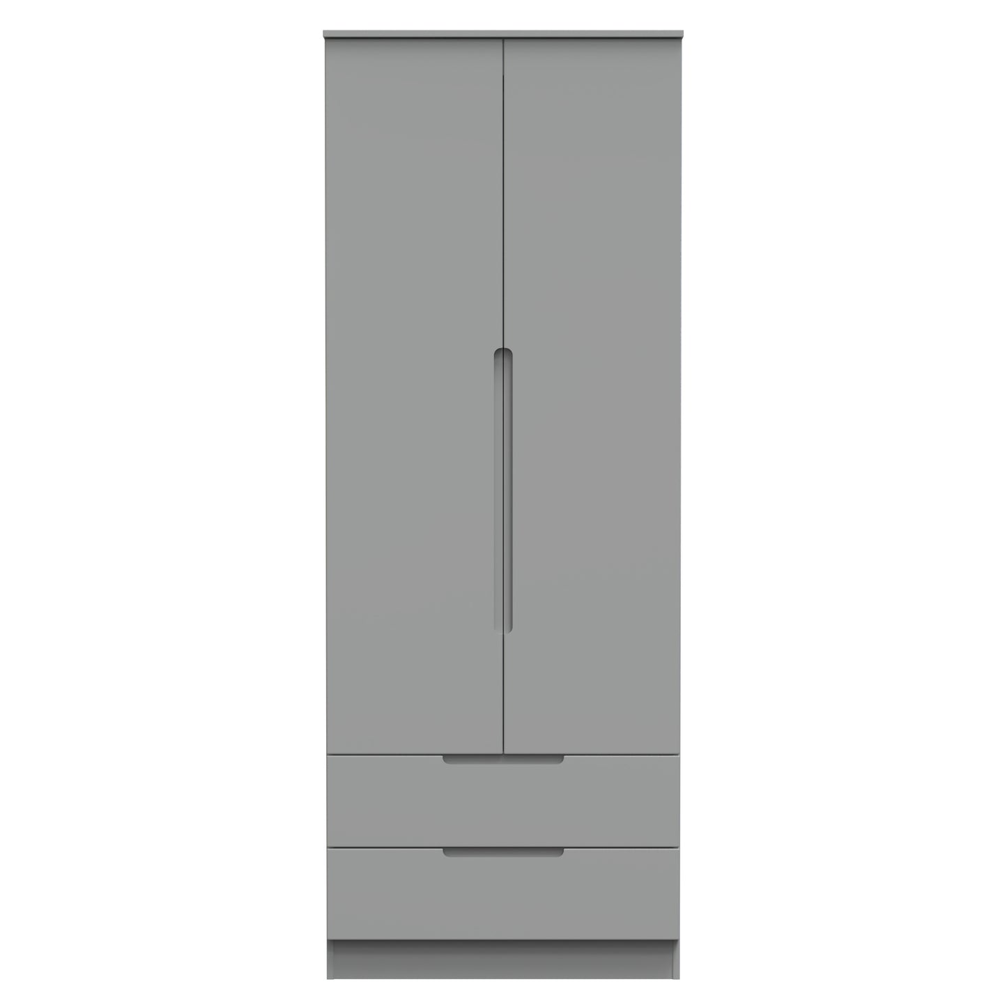 Milan Tall Wardrobe Grey 2 Drawers 196cm