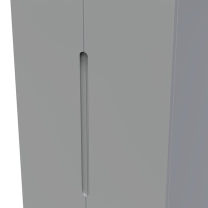 Milan Tall Wardrobe Grey 2 Drawers 196cm