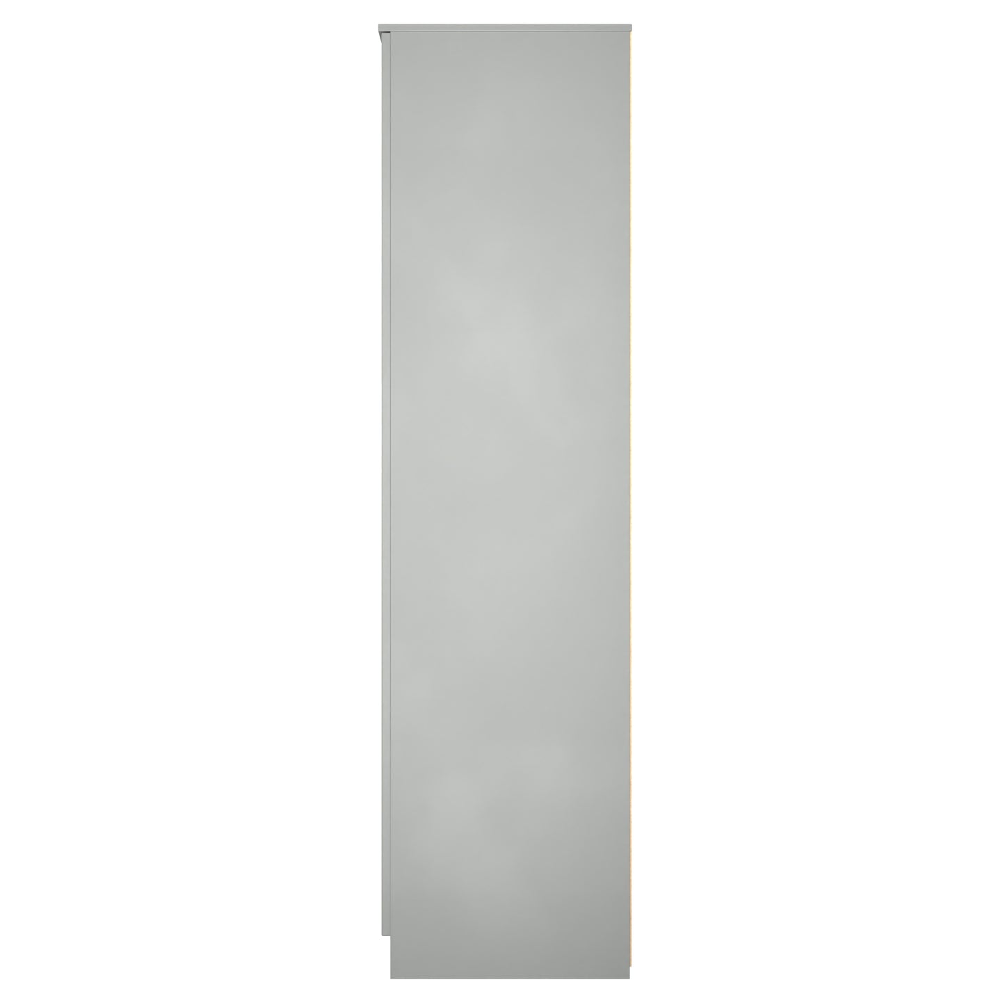 Milan Tall Mirror Wardrobe Grey 2 Shelves 196cm