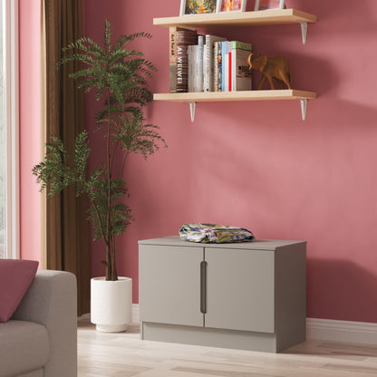 Milan TV Unit Grey 2 Doors 74cm