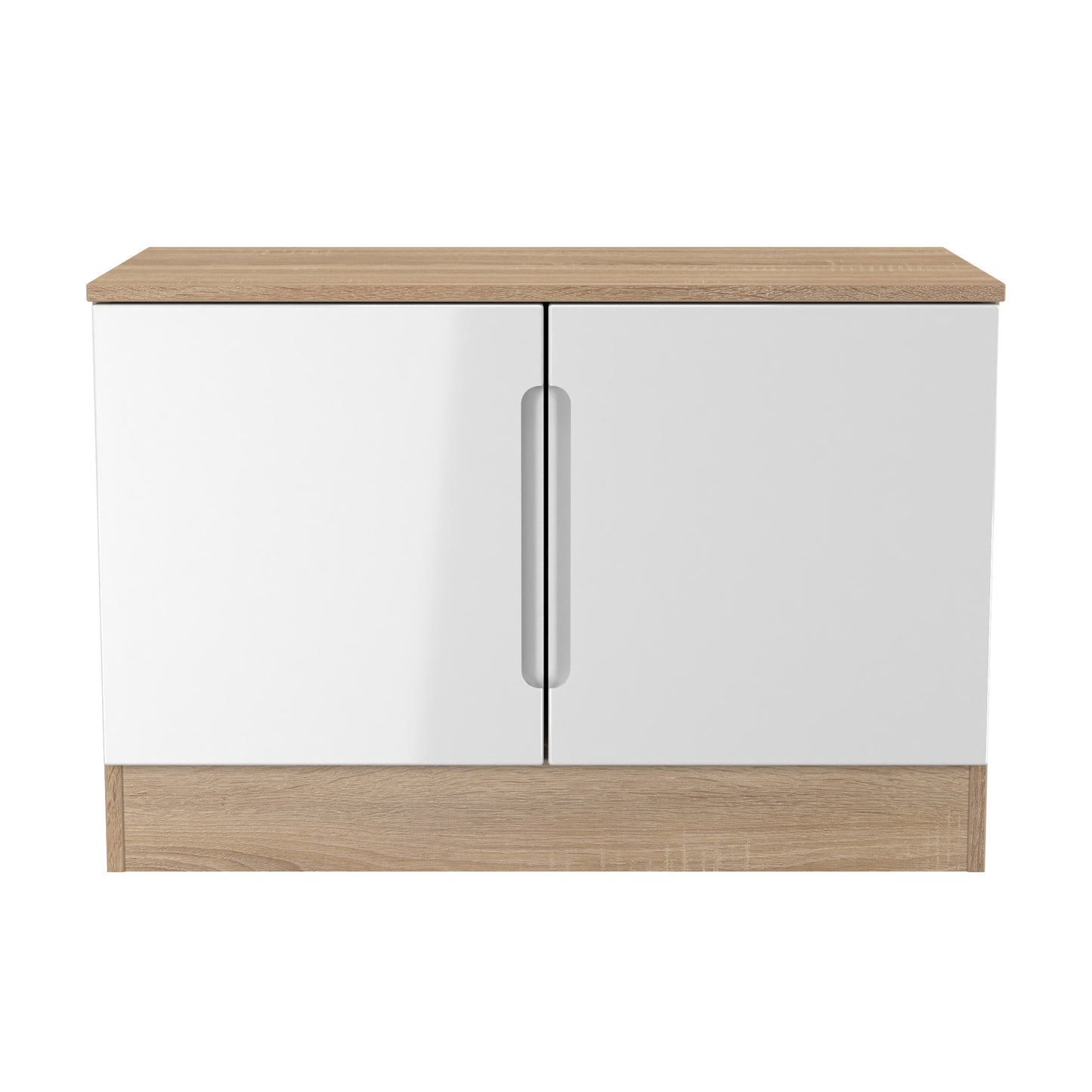Milan TV Unit White & Oak 2 Doors 74cm