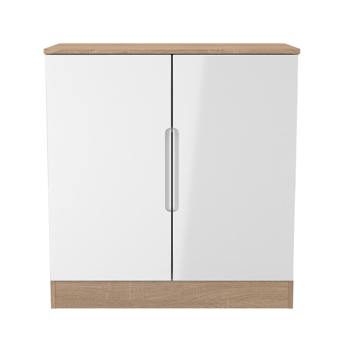 Milan Cabinet White & Oak 2 Doors 79cm