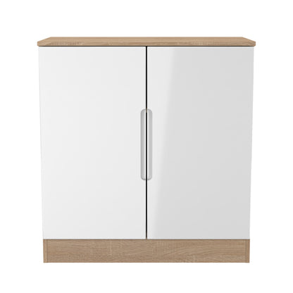 Milan Cabinet White & Oak 2 Doors 79cm