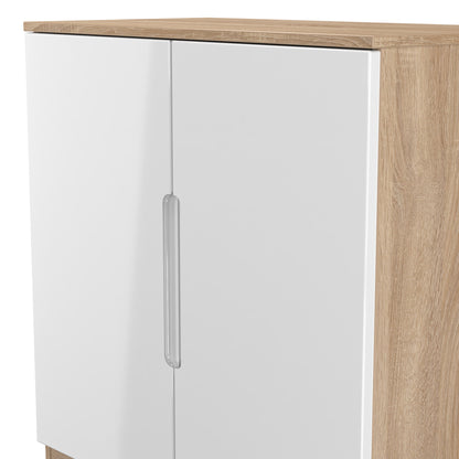 Milan Cabinet White & Oak 2 Doors 79cm