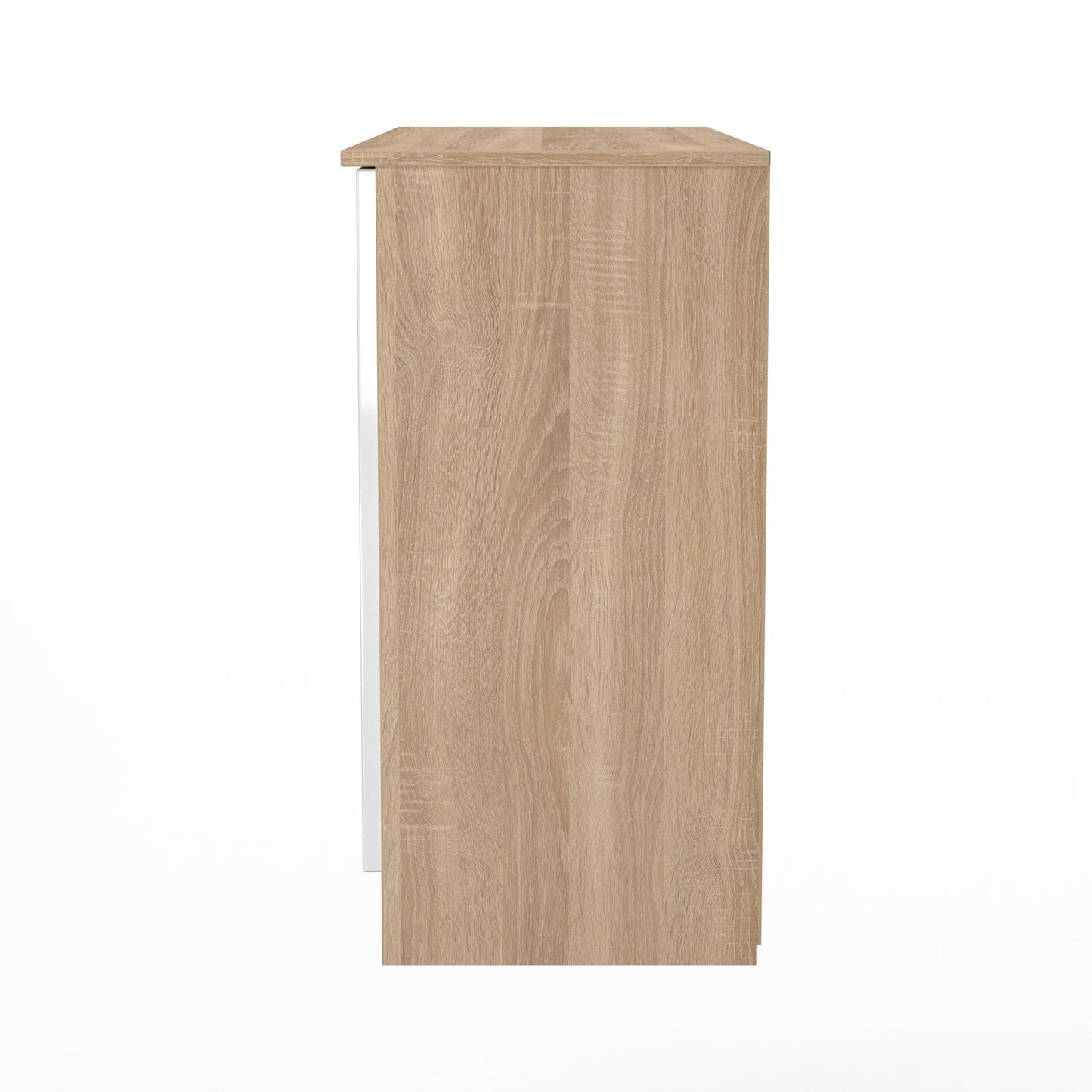 Milan Large Sideboard White & Oak 3 Doors 2 Shelves 110cm