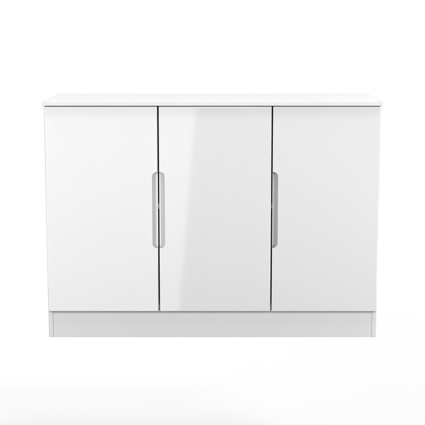 Milan Large Sideboard White 3 Doors 2 Shelves 110cm