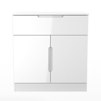 Milan Sideboard White 2 Doors 1 Drawer 79cm