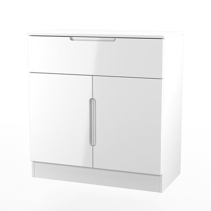 Milan Sideboard White 2 Doors 1 Drawer 79cm