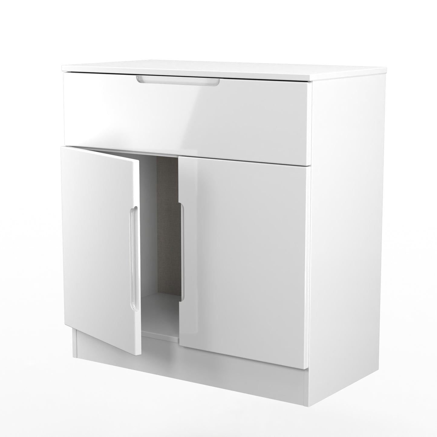 Milan Sideboard White 2 Doors 1 Drawer 79cm