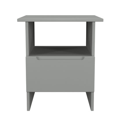 Milan Side Table Grey 1 Shelf 1 Drawer 50cm