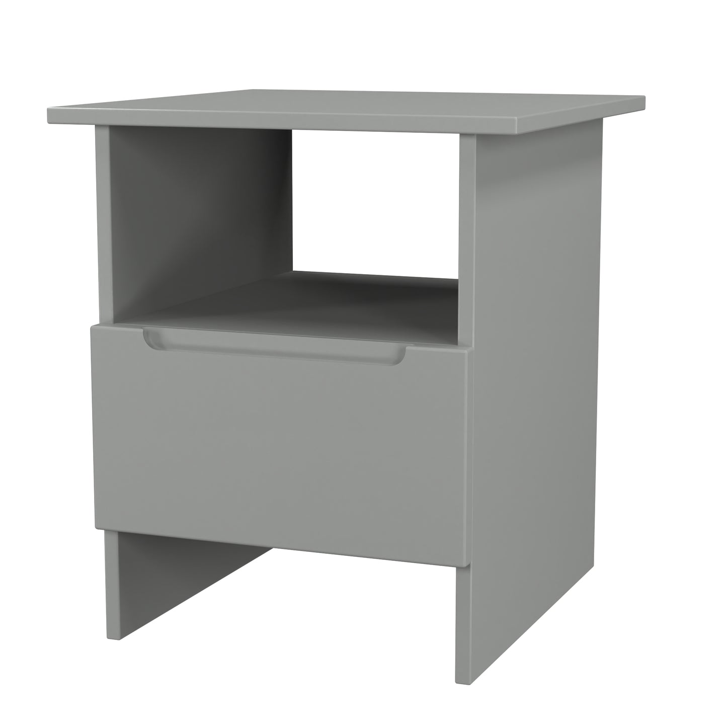 Milan Side Table Grey 1 Shelf 1 Drawer 50cm